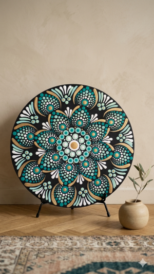 Alternative view of Océan Doré - 20CM MANDALA